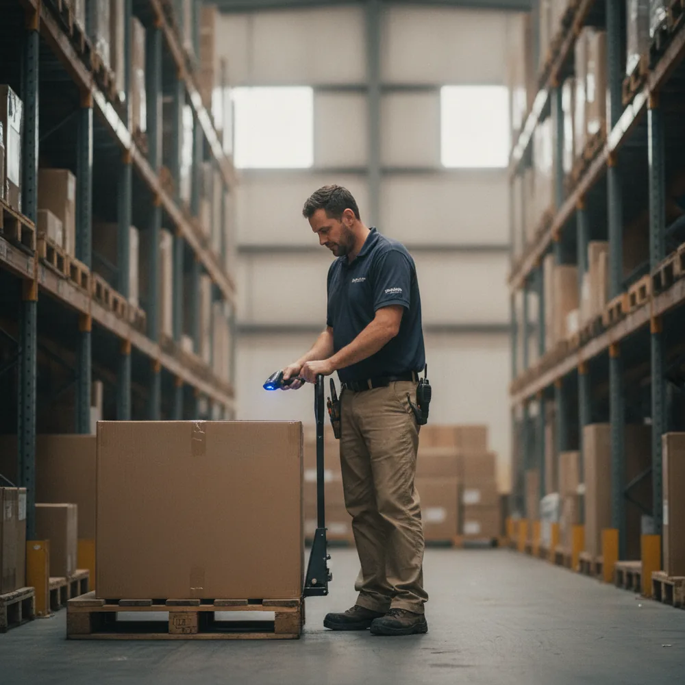 Logistics worker in an Australian distribution centre — Freight & Logistics cost calculators, Australia