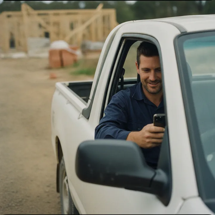 A tradesperson taking a call from a new customer
